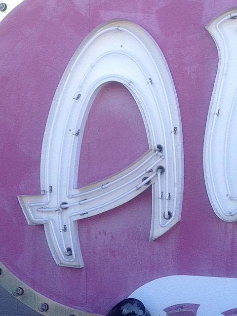 The "A" in the Algiers sign.